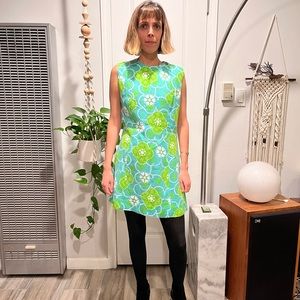 60s Vintage floral mini dress
